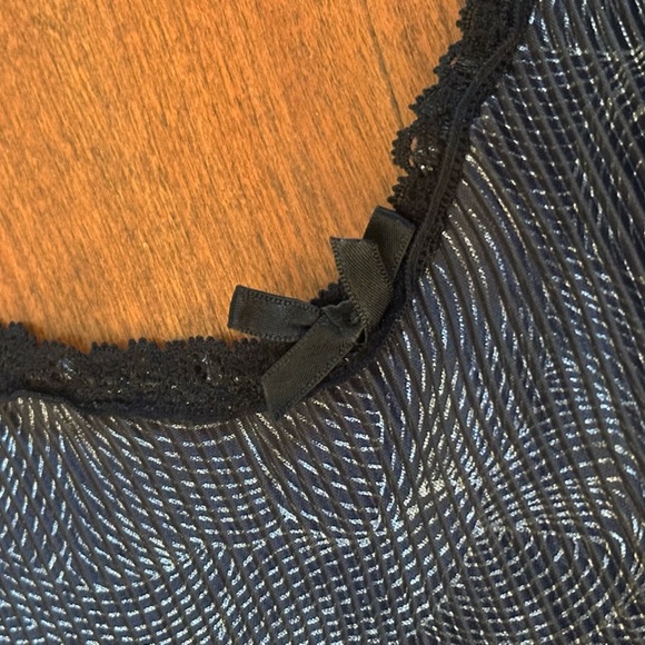 Vintage fairycore whimsigoth Pleated Camisole – Black Metallic Top Y2K Small - Picture 5 of 9